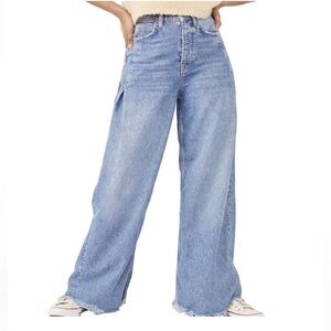 Free People Old West Slouchy High-Rise Wide Leg Jeans Canyon Blue NWT 31 and 32